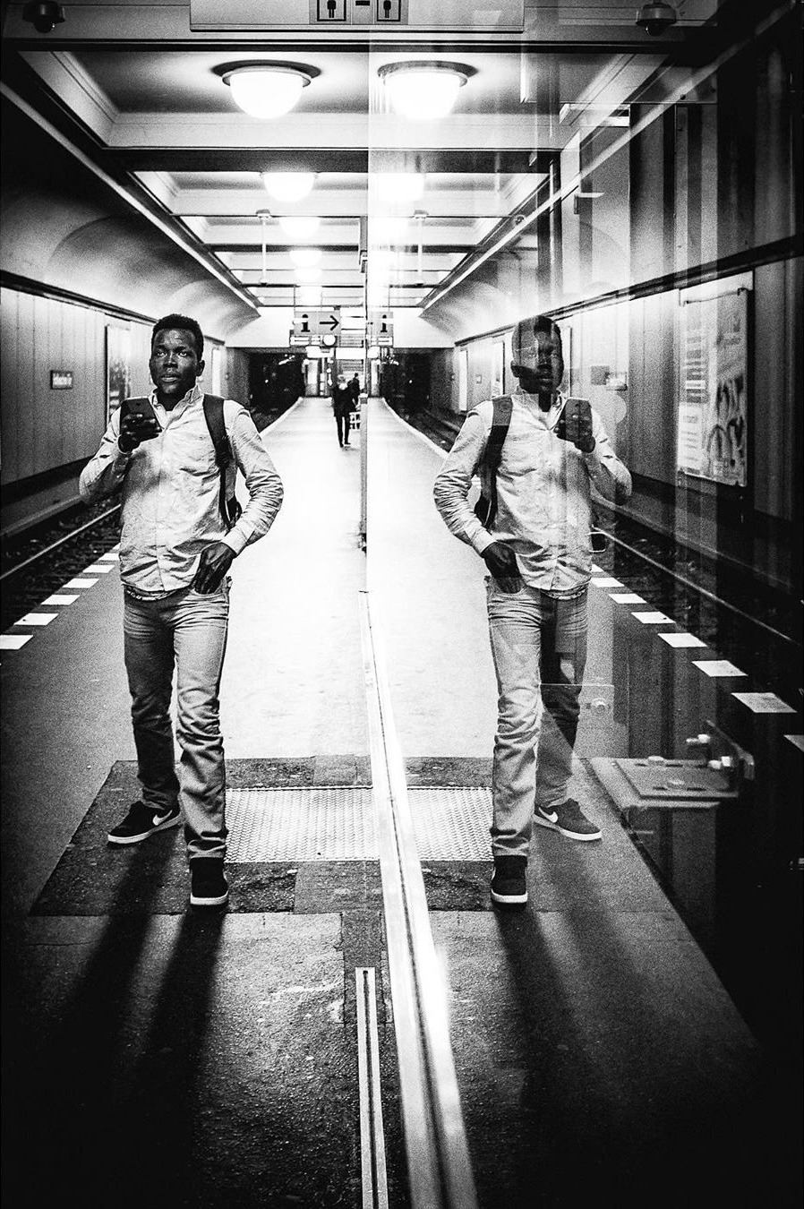 Reflection in Berlin underground